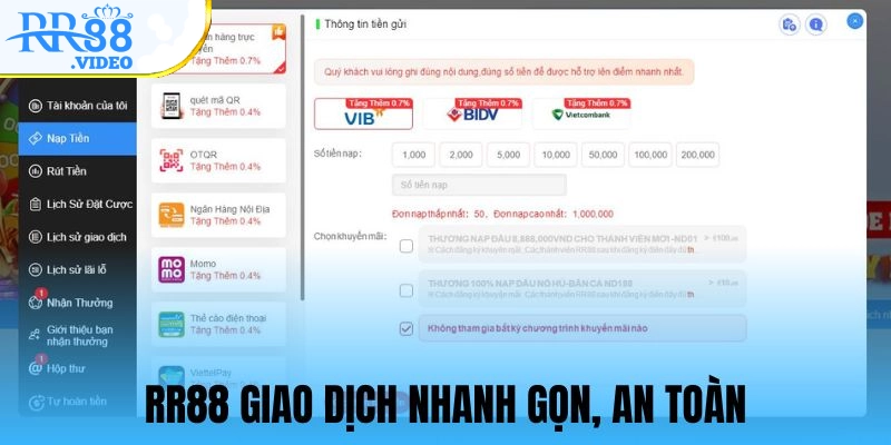 Giao dịch nhanh chóng 